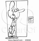 Elevator Businesswoman Waiting Toonaday Royalty Confused Outline Illustration Cartoon Rf Clip 2021 sketch template