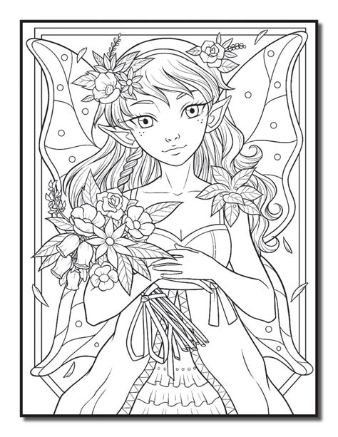 fairy  bouquet  flowers coloring pages
