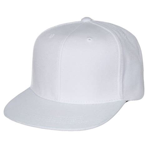 solid color retro flat bill snapback baseball cap  size white