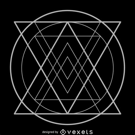 triangles  circle sacred geometry vector