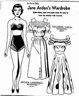 Jane Arden Wardrobe 1951 Paper Dolls sketch template