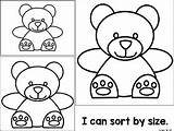 Bears Sorting Size Predicates Subjects Coloring Pages Mats Preschool Worksheets Kids Trending sketch template