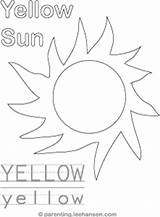 Yellow Color Activity Trace Sheet Coloring Worksheet Tracing Colors Read Name Sun Letter sketch template
