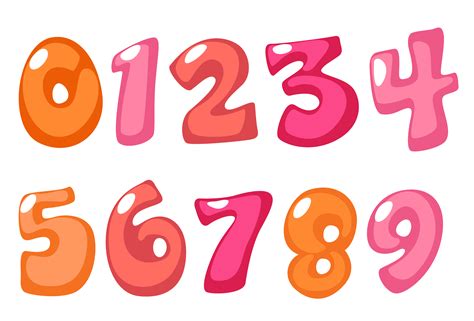 cute bold font numbers  pink color  kids  vector art  vecteezy