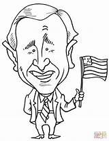 Coloring Bush George Caricature Pages Drawing Printable Politicians Color Presidents Celebrity sketch template
