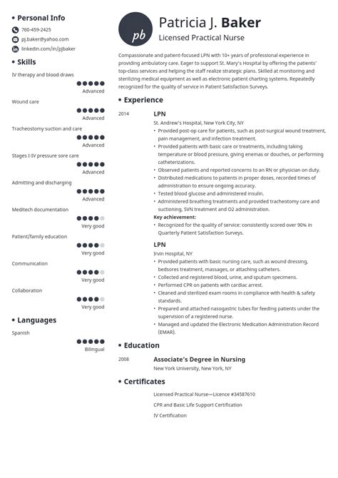 lpn resume  template initials lpn resume practical nursing