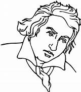 Beethoven Music Classical Coloring Pages Drawing Designlooter Color Colouring Getdrawings sketch template