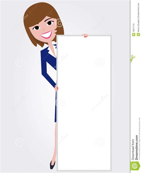 woman holding board stock vector illustration of copy 18017710