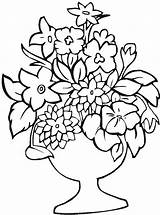 Coloring Flower Vase Arrangement Sheet sketch template