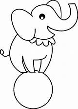 Circus Elephant Outline Coloring Pages Color sketch template