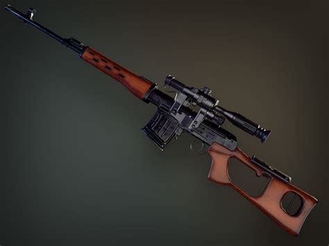 asset lowpoly pbr dragunov sniper rifle svd cgtrader