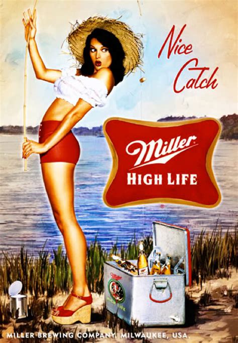 sexy girl nice catch miller high life beer fridge tool box locker magnet ebay