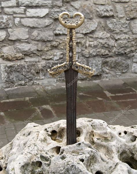 sword   stone stock photo  petrop
