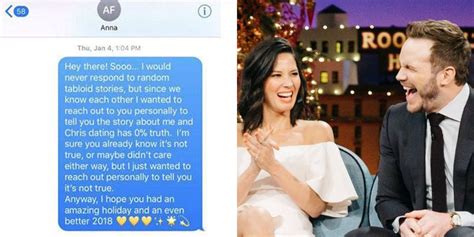 Olivia Munn Text Anna Faris To Tell Her She’s Not Dating Chris Pratt