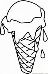 Ice Cream Coloring Cone Melting Pages Printable Melts Drawing Clipart Cartoon Cube Cliparts Clip Color Desserts Chocolate Colouring Food Sundae sketch template