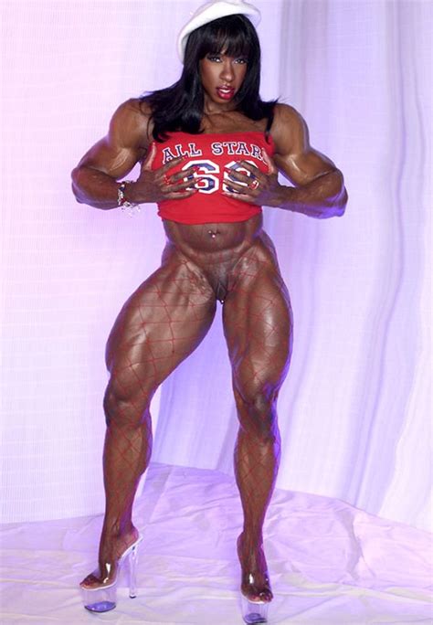 Massive Black Female Bodybuilder With Huge Tits And