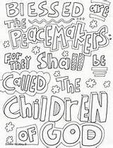 Coloring Pages Bible Verse Kids Beatitudes Colouring Sheets Sermon Mount Sunday School Peacemaking Color sketch template