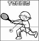 Tennis Coloring Pages Playing Printable Colouring Sports Kids Hitting Photograph Ball Color Sneakers Info sketch template