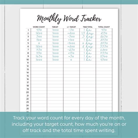 Monthly Word Count Trackers Dragonfly Paper Press