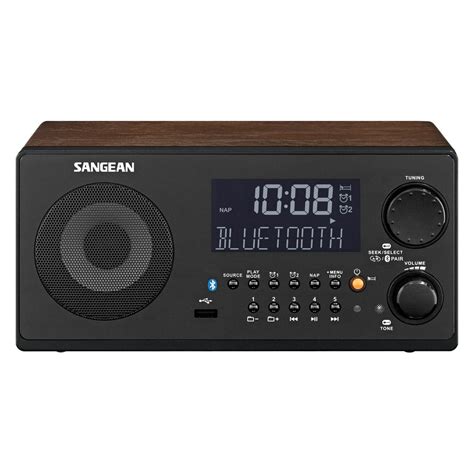 sangean    bluetooth amfm dual alarm clock radio  large easy  read backlit lcd