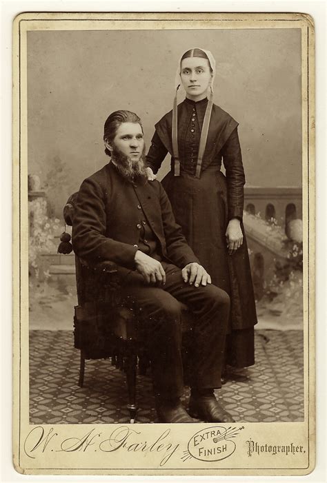 portrait   mennonite couple  illinois  cabinet card gallery