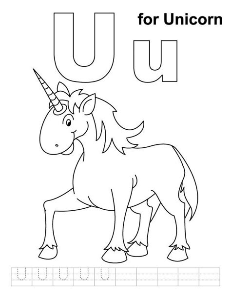 unicorn coloring page  handwriting practice unicorn