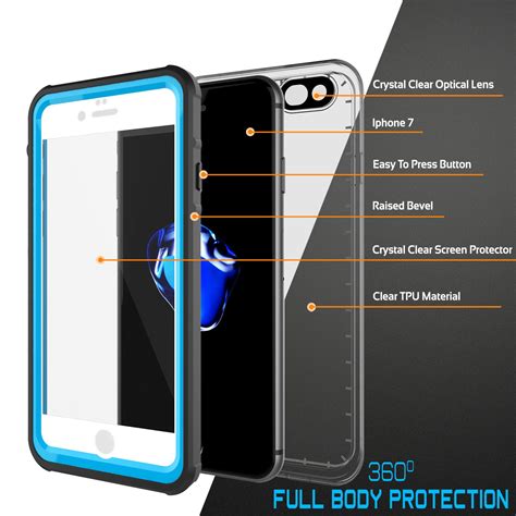 punkcase crystal light blue apple iphone  waterproof case punkcase