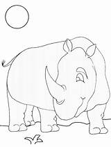 Rhino Nashorn Ausmalbilder Rhinozeros sketch template