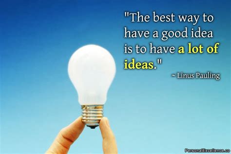 inspirational quote       good idea     lot  ideas linus