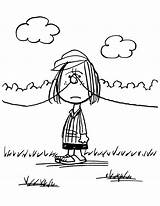 Peppermint Patty Coloring Pages Marcie Peanuts Snoopy Patties Charlie Brown Template sketch template