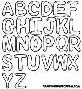 Fonts Drawing Alphabet Draw Letters Getdrawings Bubble Simple sketch template