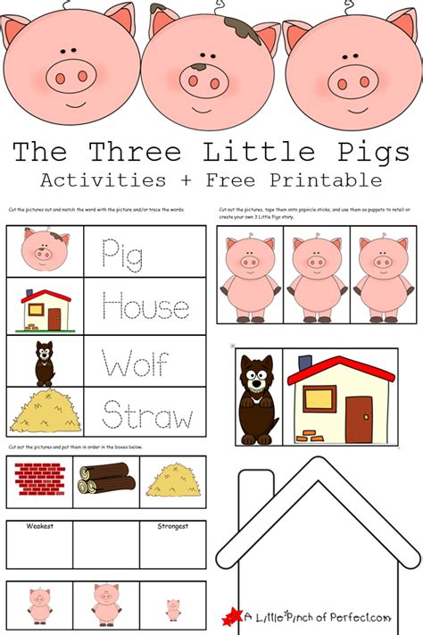 pigs activities  printables   pinch