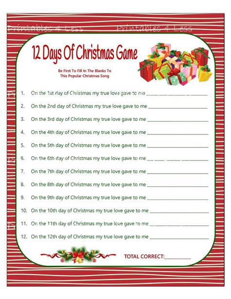 christmas party games printables