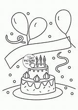 Coloring Birthday Pages Balloon Cake Balloons Kids Card Happy Colouring Color Printable Mickey Toodles Mouse Printables Print Clubhouse Holiday Cakes sketch template