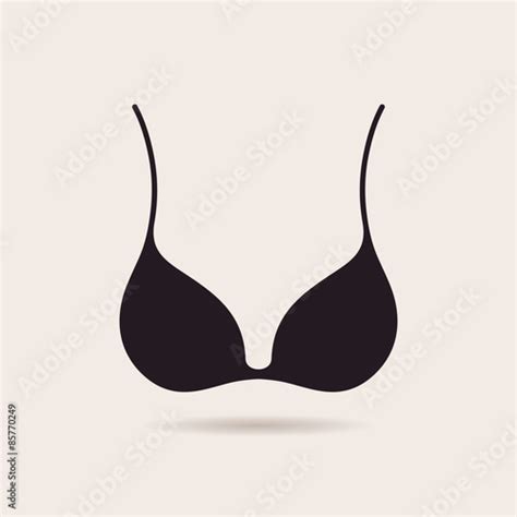 Bra Icon Logo Slim Figure Fitness Beautiful Breasts Vector Buy This