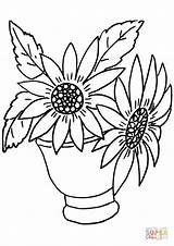 Sunflowers Girasole Vaso Girasoli Kolorowanka Kolorowanki Sonnenblumen Wazonie Słoneczniki Rysunek Slonecznik Fiori sketch template