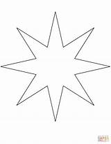 Star Coloring Point Shape Pages Printable Paper Drawing sketch template