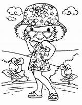 Coloring Pages Cliparts Charlotte Colouring Summer Strawberry Shortcake Hitam Putih Bodhi Aux Fraises Plage Leaf Template Hellokitty Girl La Choose sketch template