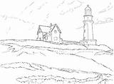 Hopper Lighthouse Colouring Ausmalen Supercoloring Colline sketch template