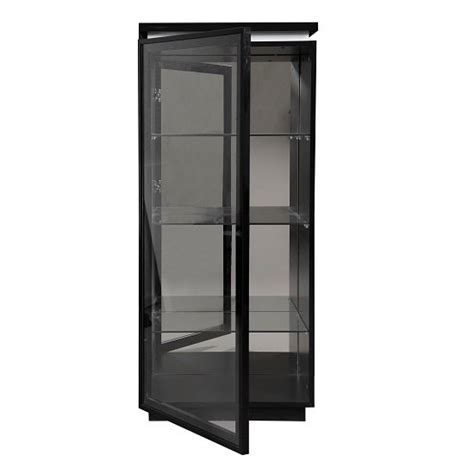 Elisa Display Cabinet In High Gloss Black With Glass Door