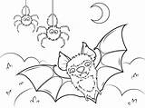 Fledermaus Pipistrello Pipistrelli Ragni Spinnen Stampare Spiders Bats Supercoloring Fledermäuse sketch template