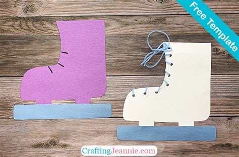 ice skate craft  template crafting jeannie