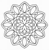 Coloring Geometric Pages Printable Easy Library Clipart Mandala sketch template