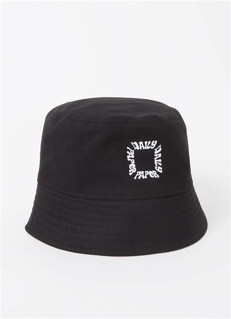 daily paper cabernet bucket hoed met logo zwart de bijenkorf