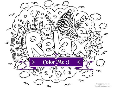 relax coloring page adult coloring page angel messenger
