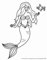 Mermaid Coloring Pages Tail Colouring Printable Little Pag sketch template