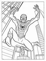 Spiderman Coloring Kids Color Print Pages sketch template
