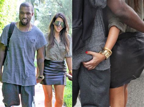 Hush Its Only Small Talk Kim Kardashian Grabs Kanye Wests Butt In Public