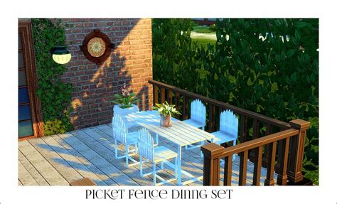 ts  ts picket fence dining set sims sims  picket fence