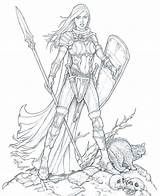 Female Paladin Warrior Coloring Woman Drawing Pages Fantasy Staino Line Warriors Deviantart Drawings Adult Sketch Cool Bing Book Lineart Ausmalen sketch template